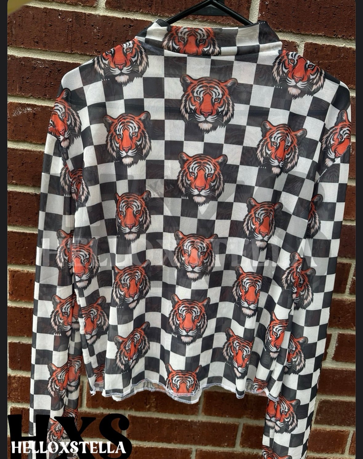 Tiger Checkered Mesh Top - Medium