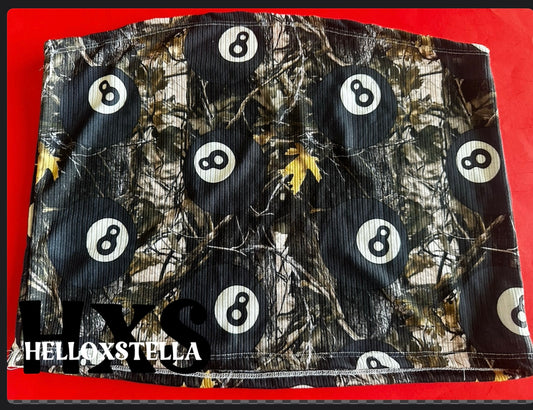 small camo 8 ball tube top