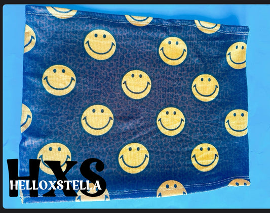 small smiley + leopard  tube top