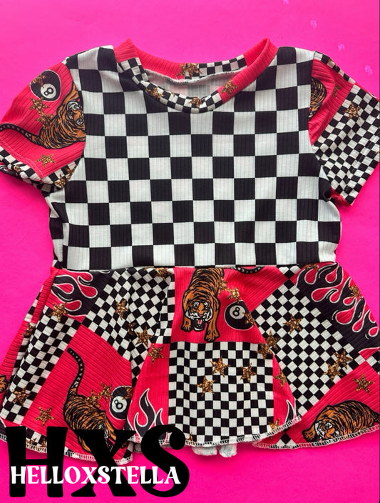 3T Chk Tiger Peplum