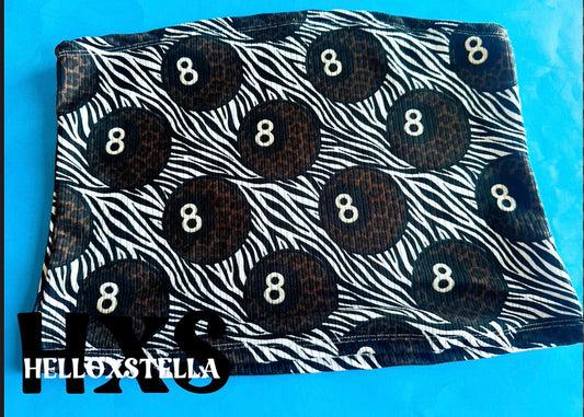 small zebra 8ball tube top
