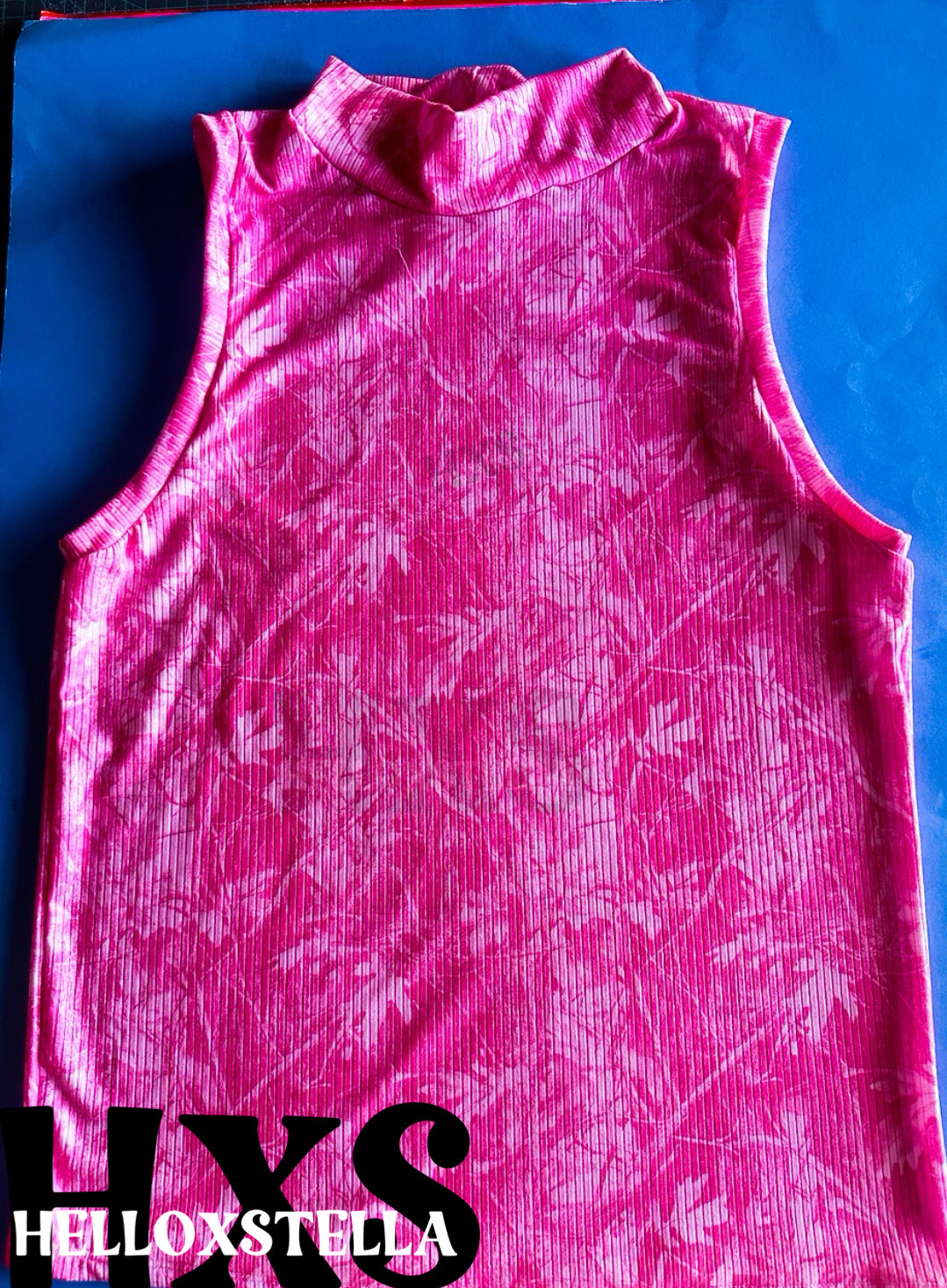 Pink Camo Mock Neck Tank - 2X