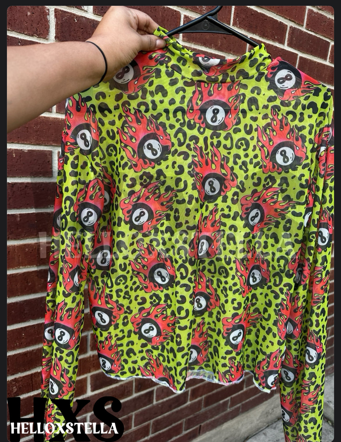 Leopard 8ball Mesh Top - Large